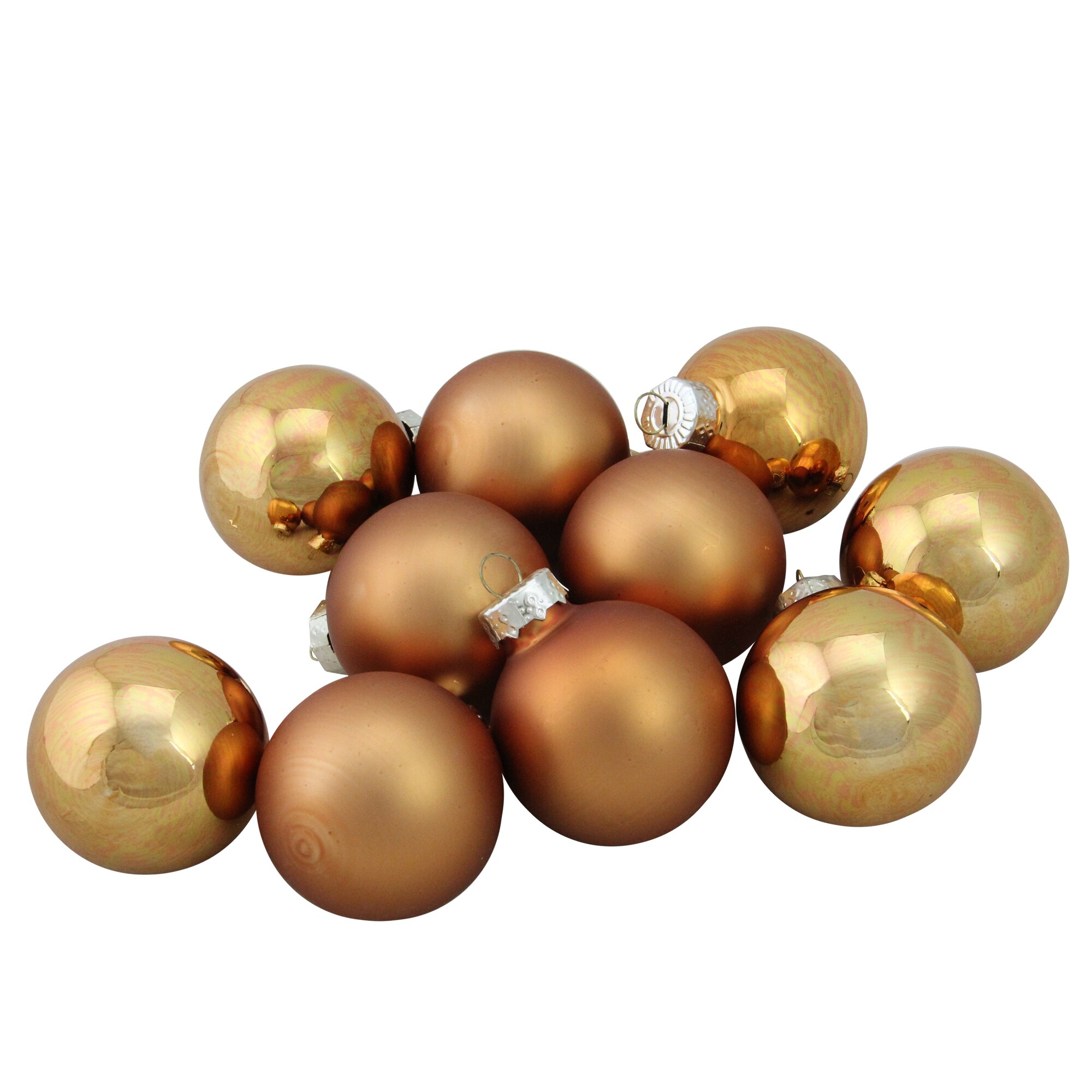 Shop 10ct Shiny Gold And Bronze Matte Glass Ball Christmas