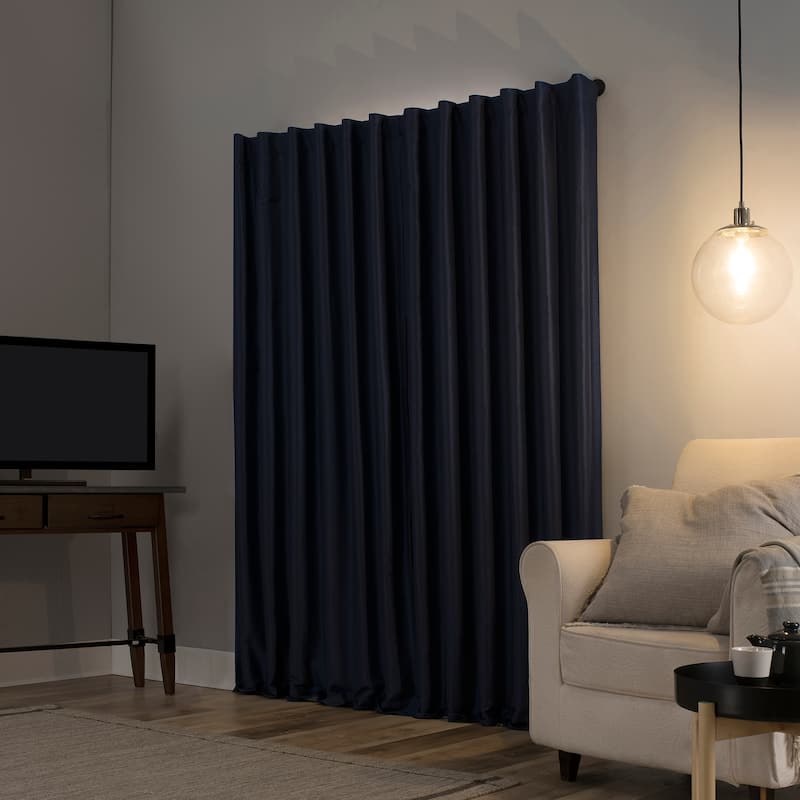 Sun Zero Evelina Faux Dupioni Silk Thermal Extreme Total Blackout Back Tab Curtain Panel, Single Panel