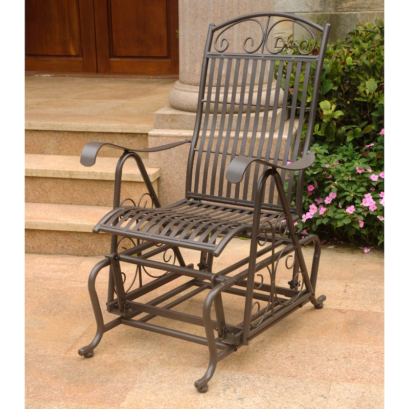 Mandalay Iron Glider Chair - Rustic Brown