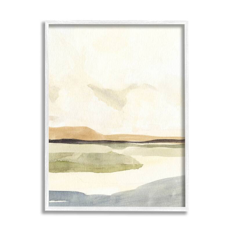 Stupell Scenic River Landscape Sky Framed Giclee Art, Design by Annie Warren - 24 x 30 - White