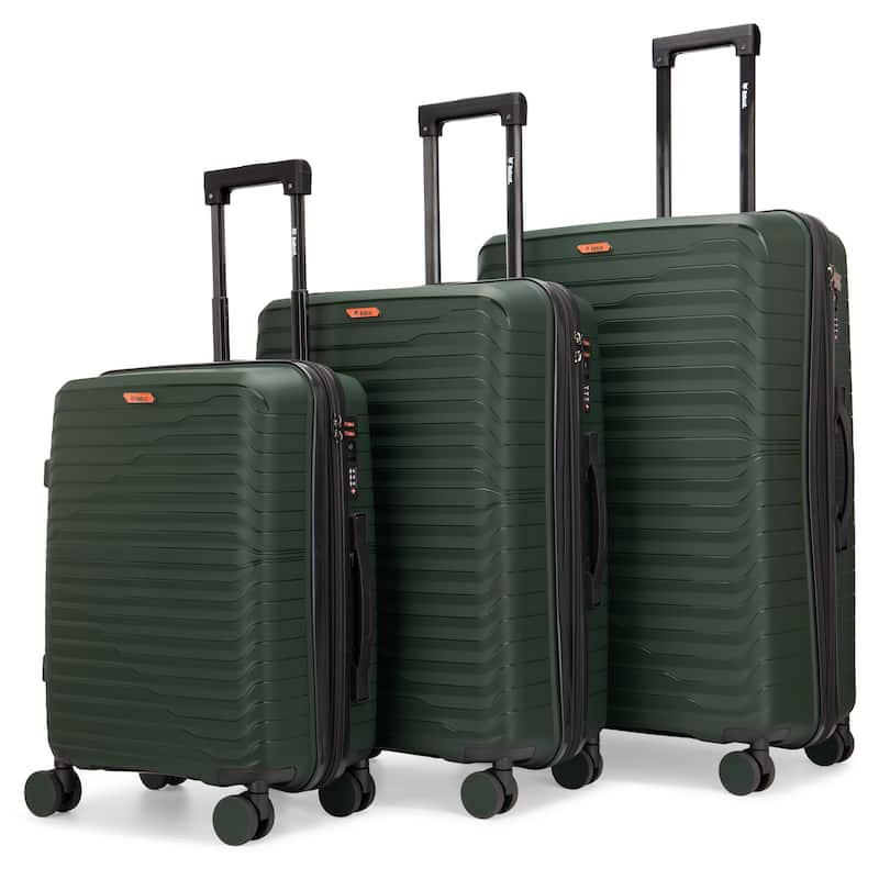 Bobcat Excavator 3-Piece Expandable Hardside Spinner Luggage Set - Green
