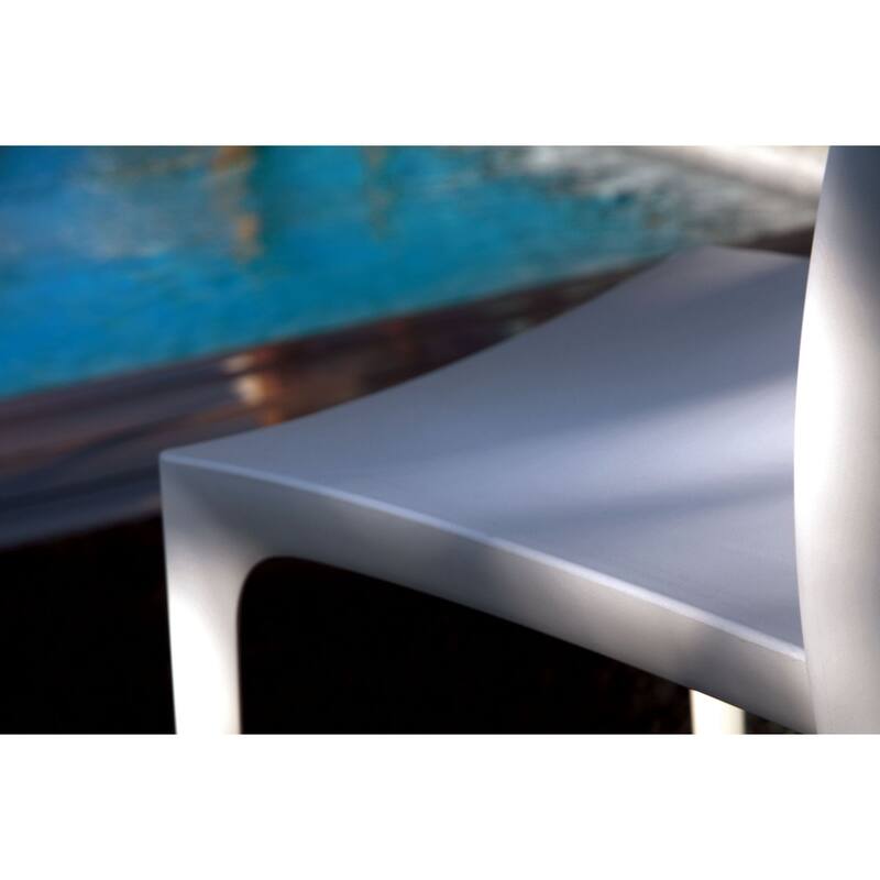 32" White Outdoor Patio Solid Dining Chair