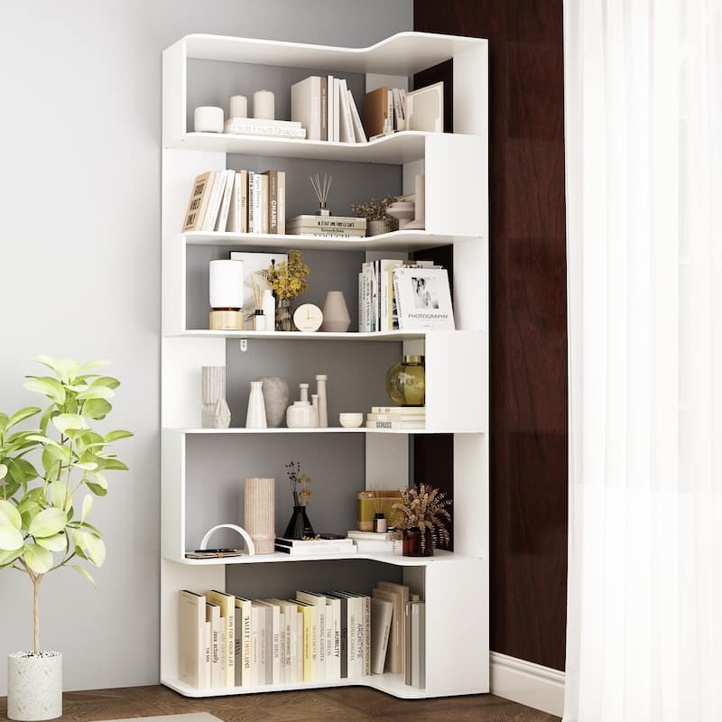 Buffet Display Cabinet Bookshelf Bookcase 81.9 Inches Tall Bookshelf