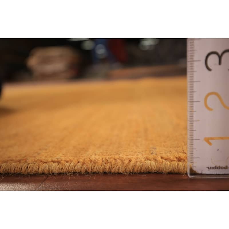 Orange Modern Gabbeh Oriental Area Rug Solid Handmade Wool Carpet - 5'4" x 7'9"