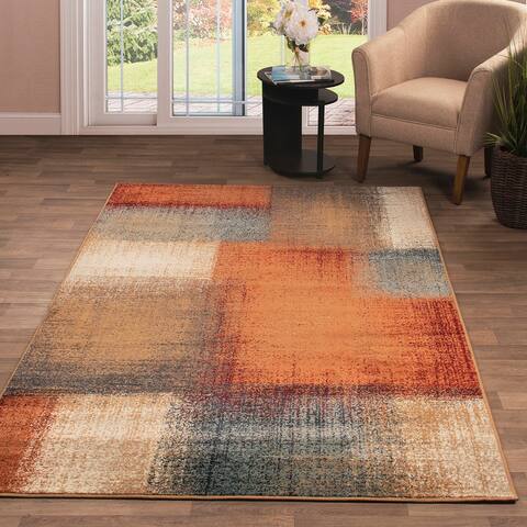 Modern Geometric Patchwork Indoor Area Rug or Runner