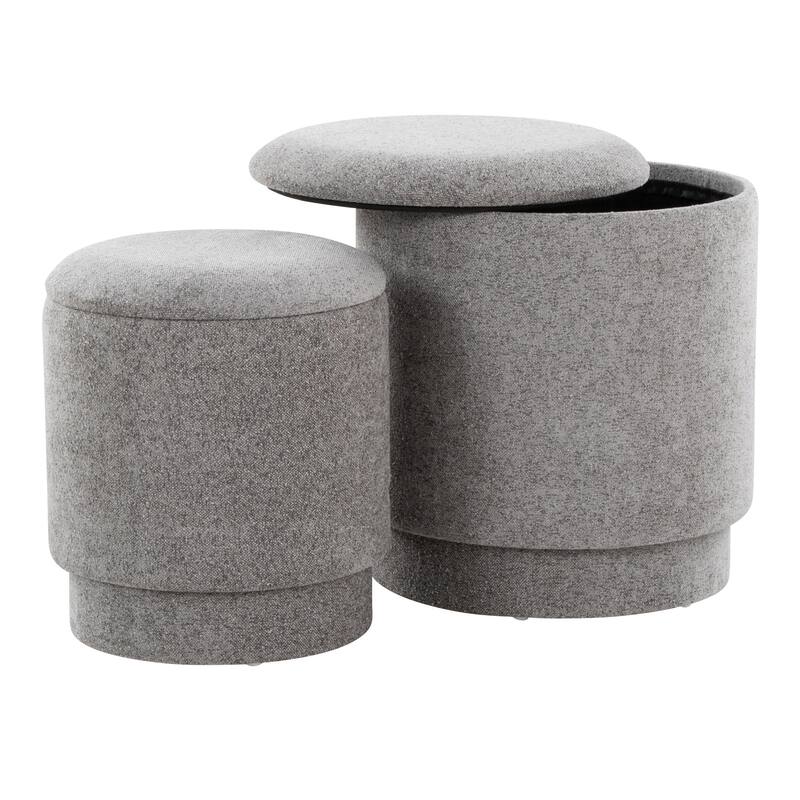 Marla Upholstered Contemporary Ottoman Set in Fabric by LumiSource