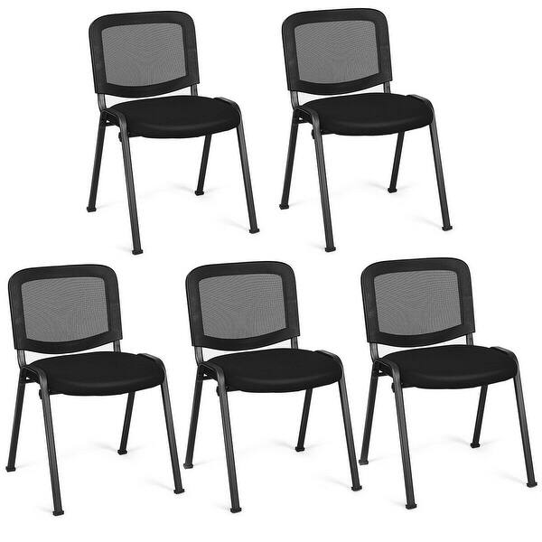 Shop Gymax Set Of 5 Conference Chair Mesh Back Office Waiting Room Guest Overstock 29056921