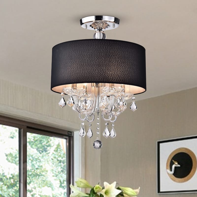 Antal 4-Light Black Semi-Flush Mount - Chrome Finish