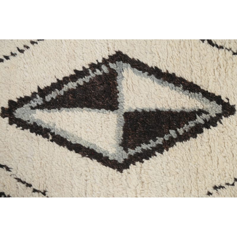 Vegetable Dye Moroccan Berber Oriental Area Rug Wool Handmade Carpet - 6'1" x 9'2"