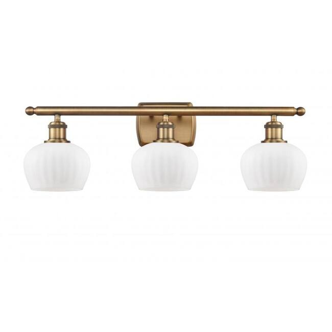 Innovations Lighting Fenton 3 Light 26" Wide Bathroom Vanity Light - Brushed Brass / Matte White
