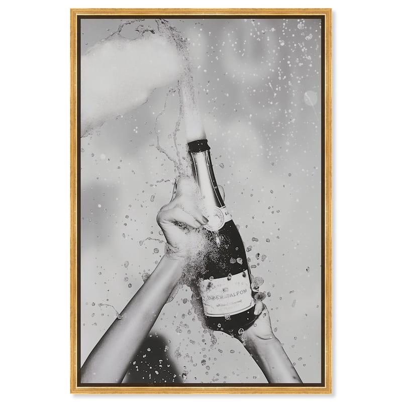 Hold the Moment I Canvas by Art Remedy - Gold - 36" x 54"