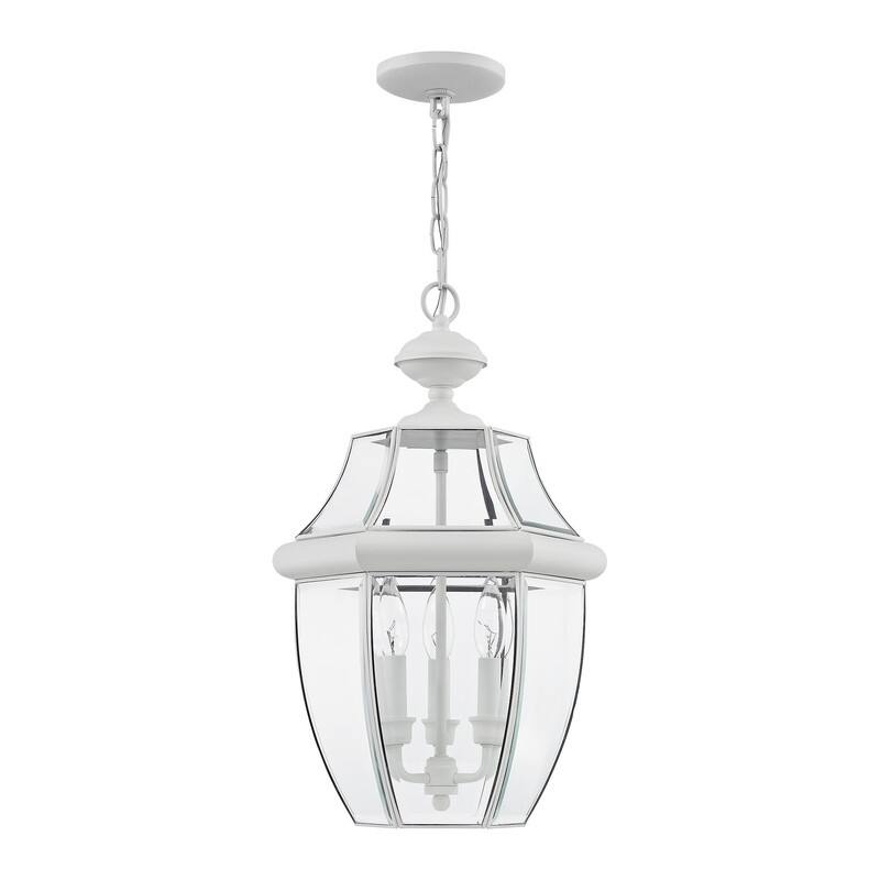 Livex Lighting3-light White Outdoor Chain Lantern, 2355-03 - 12.5" Dia. x 21" H