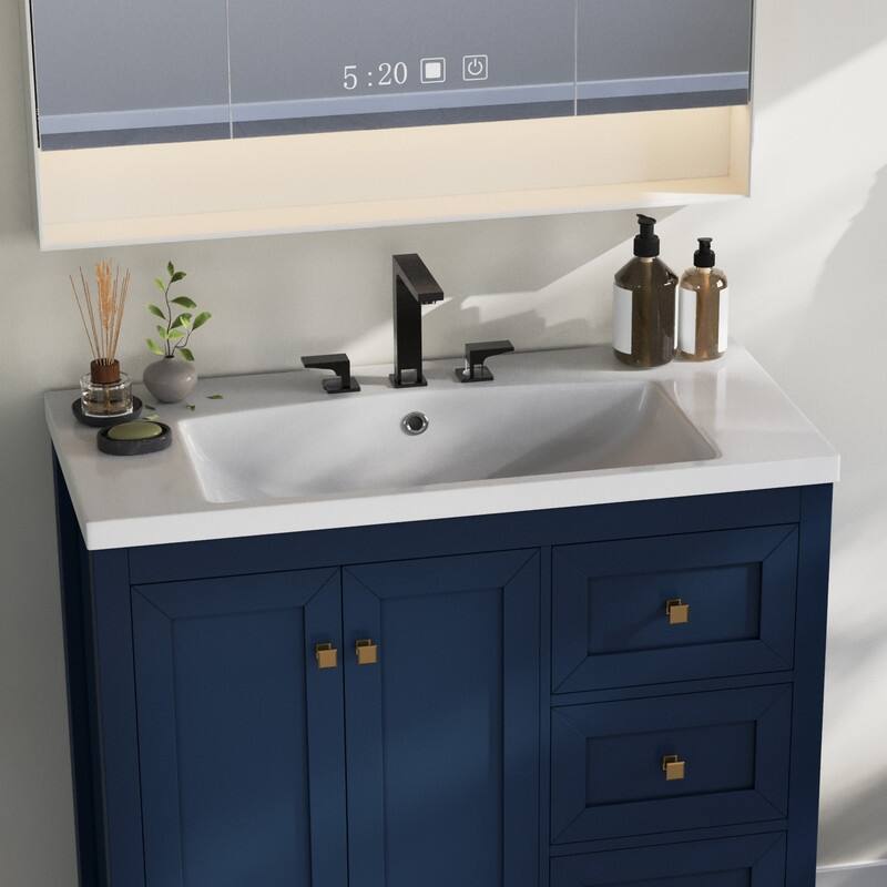 Moasis 36"/42" Bathroom Vanity with Sink Set and 2 Soft-Closing Doors & 3 Drawers