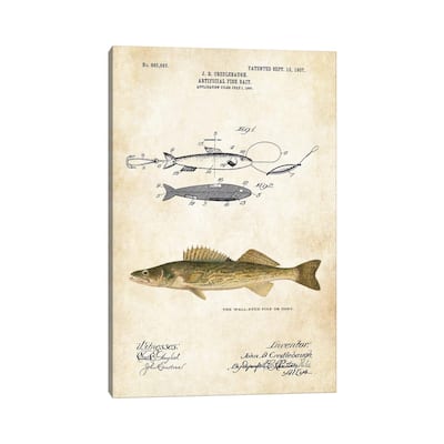 iCanvas "Walleye Dory Fishing Lure" by Patent77 Canvas Print