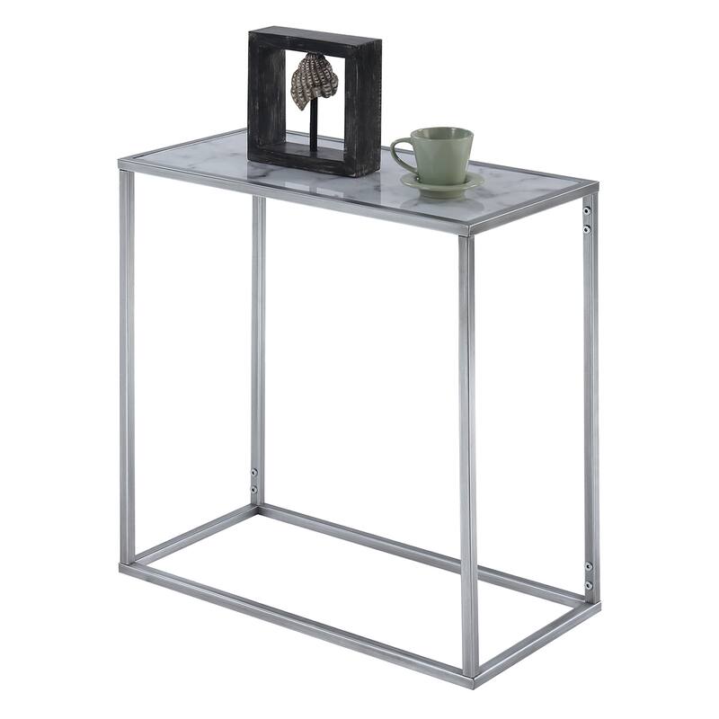 Convenience Concepts Gold Coast Faux Marble Chairside End Table