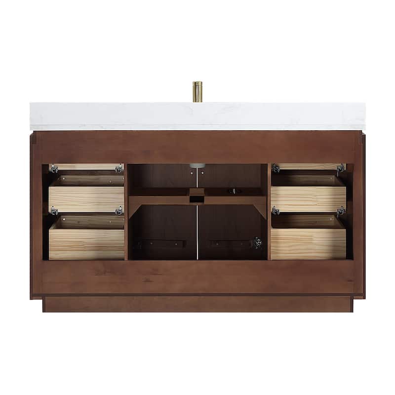 San Single Bath Vanity with Composite Stone Top without Mirror