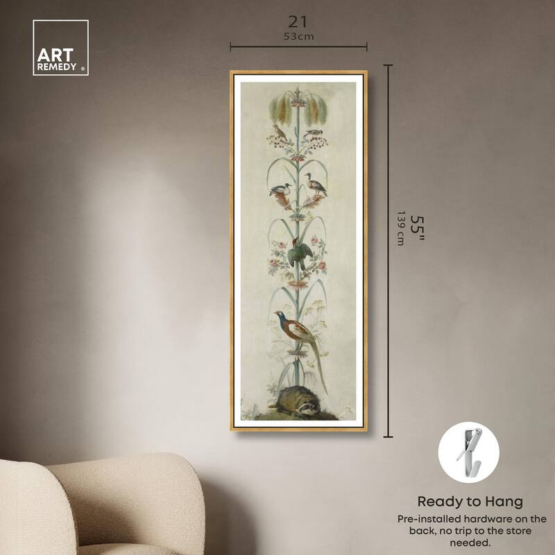 Birds and Flowers Panoramic Canvas by Art Remedy