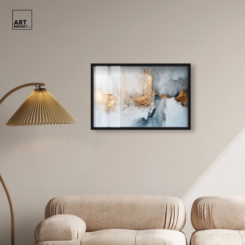 Canvas of Golden Shades Shadowbox by Art Remedy