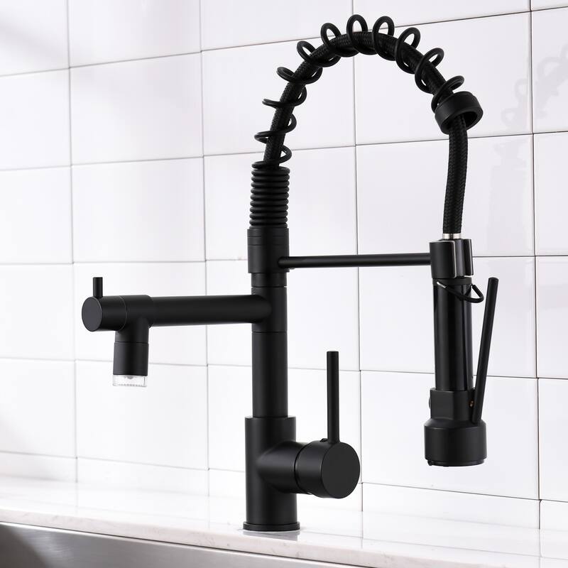 Single lever pull-down kitchen faucet
