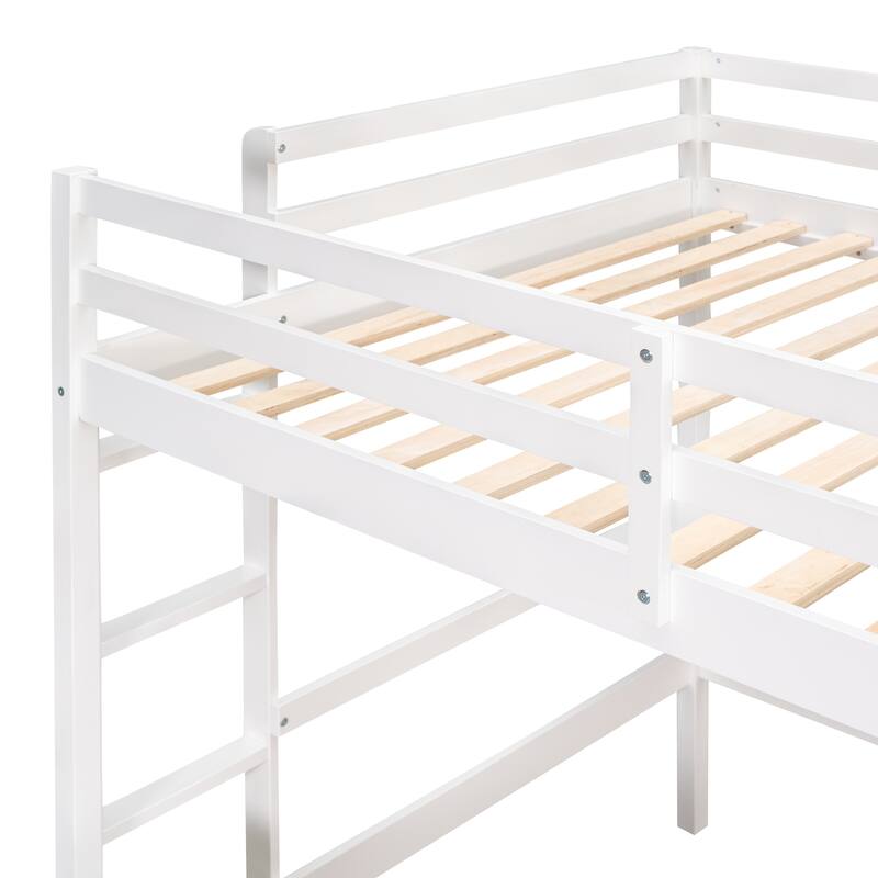 Space-Saving Twin Loft Bed with Desk, Writing Board, and Storage