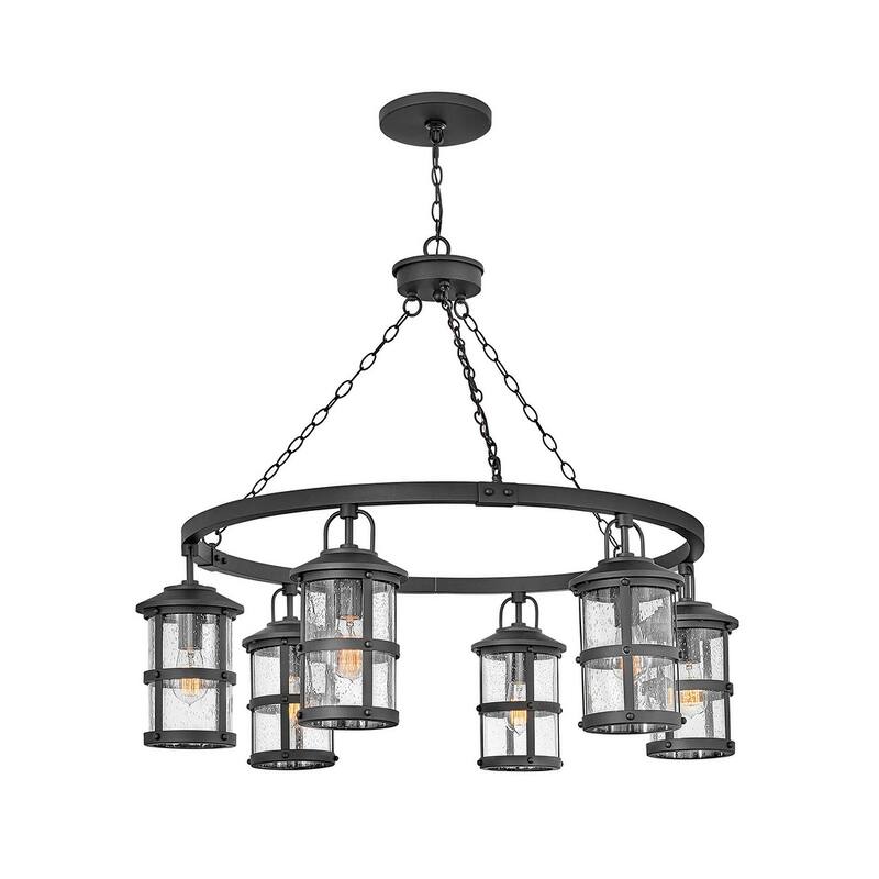 Hinkley Lighting Lakehouse 12v 21w 6 Light 42" Wide Open Air LED - Black