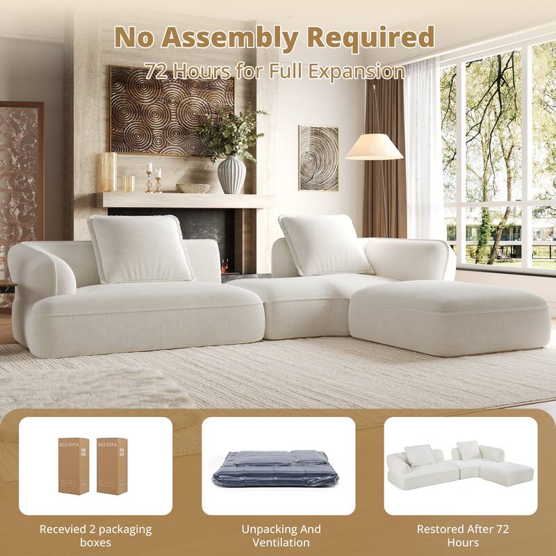 Christopher Knight Home - Modern Upholstered Sectional Sofa with Curved Silhouette