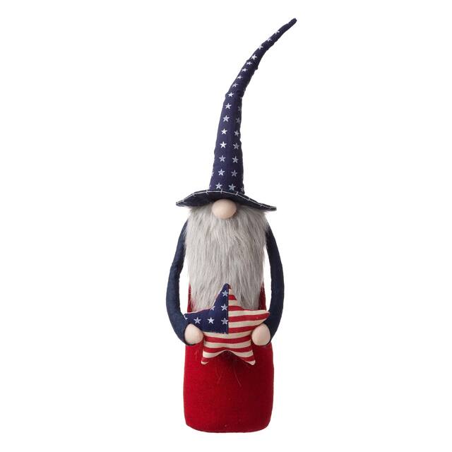 Glitzhome Fabric Gnome Holiday Decor - Patriotic Standing