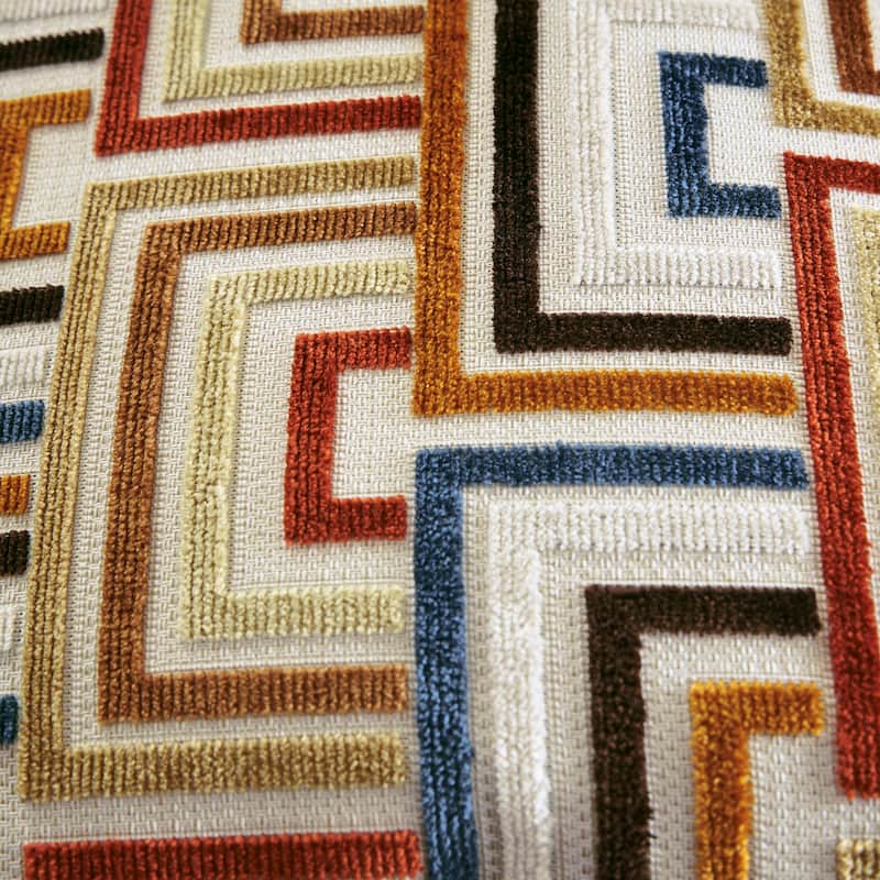 Roundhill Furniture Amoria Contemporary Plush Sofa with Accent Pillows, Rust Terra Chenille Upholstery - 7'6" x 9'6"