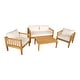 preview thumbnail 4 of 36, Christopher Knight Home Darla 4 Piece Outdoor Sleek Acacia Wood Seating Set with Water-Resistant Cushion
