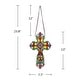 preview thumbnail 5 of 13, 13" x 8" Victorian Design Cross Stained Glass Panel/ Suncatcher