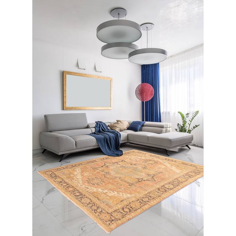 ECARPETGALLERY Hand-knotted Jules Serapi Dark Copper Wool Rug - 8'11 x 12'3