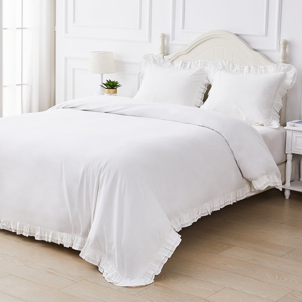 Layered Ruffle Cotton Duvet Set
