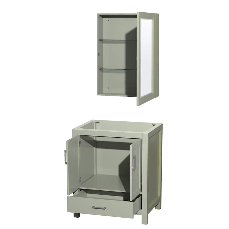Wyndham Collection Sheffield 30" Hardwood Vanity Cabinet and Medicine