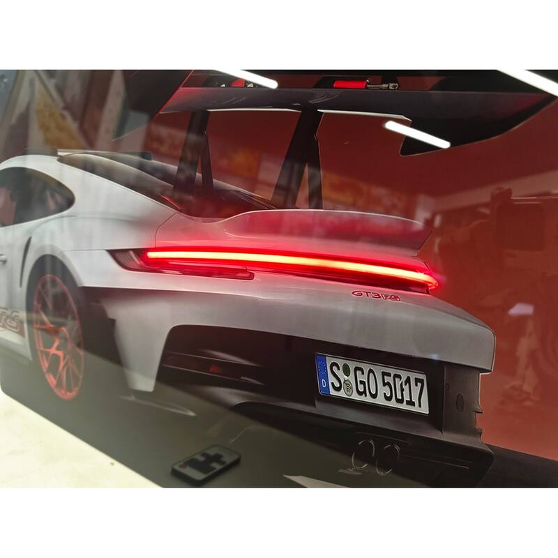 Sports Car LED Wall Art - Acrylic UV Printed Light Up Picture with Remote Control, Modern Illuminated Wall Decoration