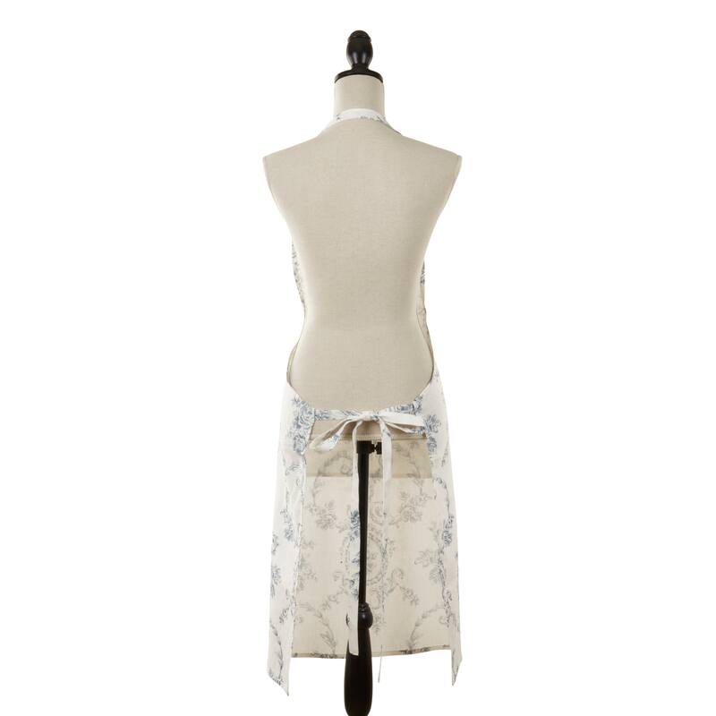 Charming Toile Floral Apron - 28"x35"