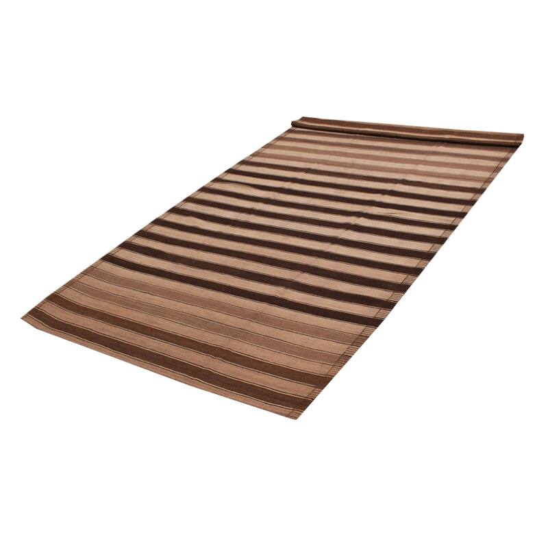 ECARPETGALLERY Flat-Weave Boho Brown Wool Kilim - 6'11 x 12'10