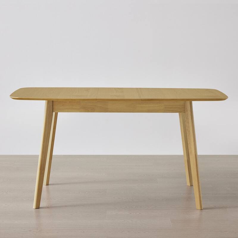 Spruce & Spring Extendable Dining Table Set with Woven Rattan Dining Chairs