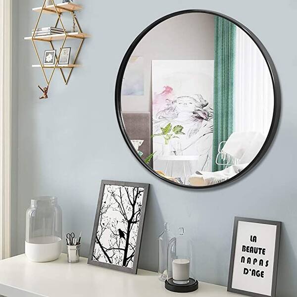 Large Aluminum Alloy Round Hanging Vanity Mirror Bed Bath & Beyond