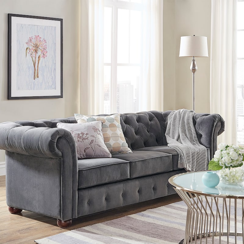 Gdansk Tufted Scroll Arm Chesterfield Sofa