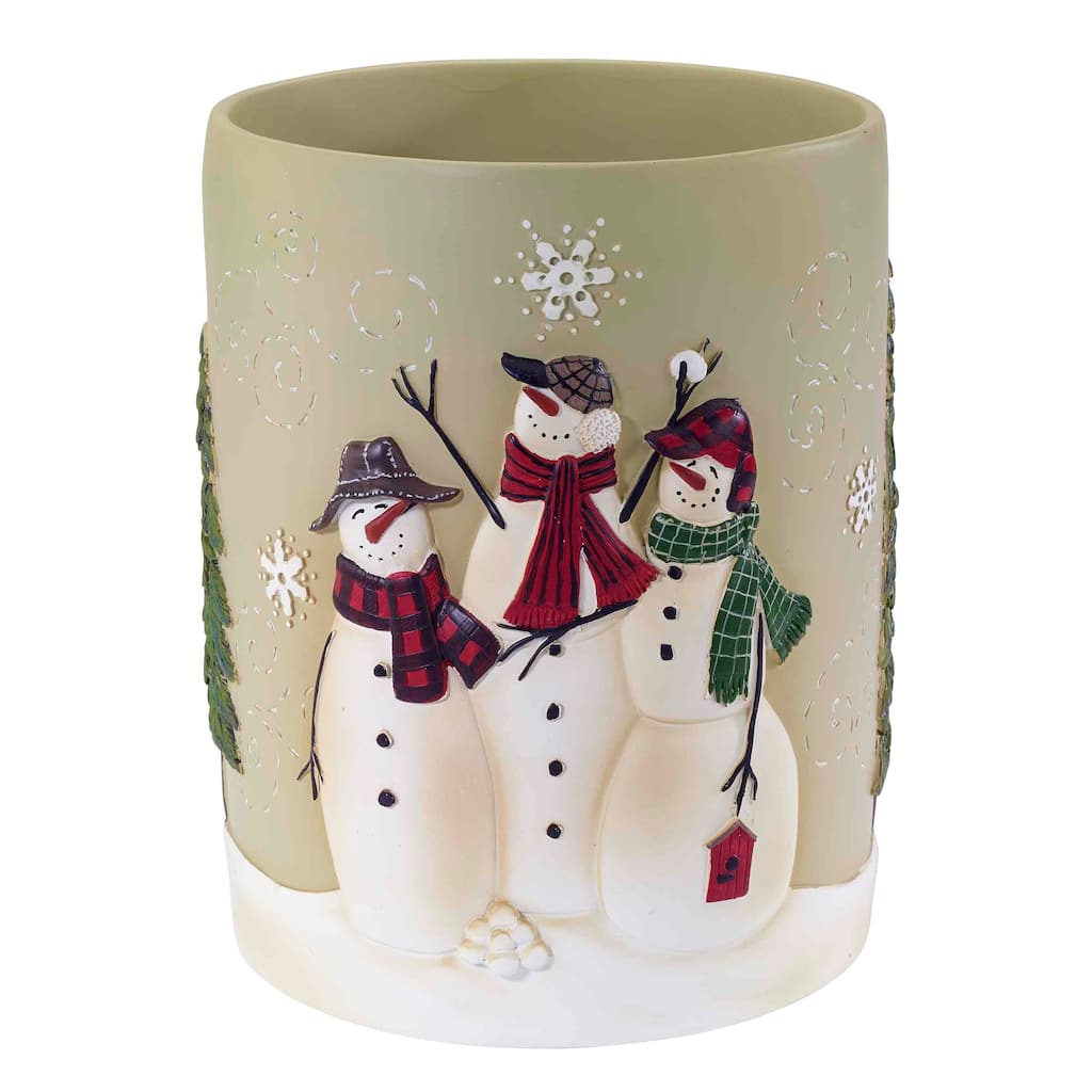 Avanti Linens Snowmen Gathering Wastebasket