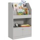 preview thumbnail 2 of 12, 2 Door Nursery Bookcase Toy Storage with Shelves