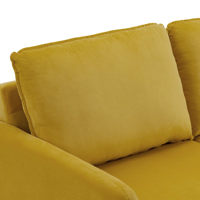 Velvet Loveseat Sofa With Wood Legs