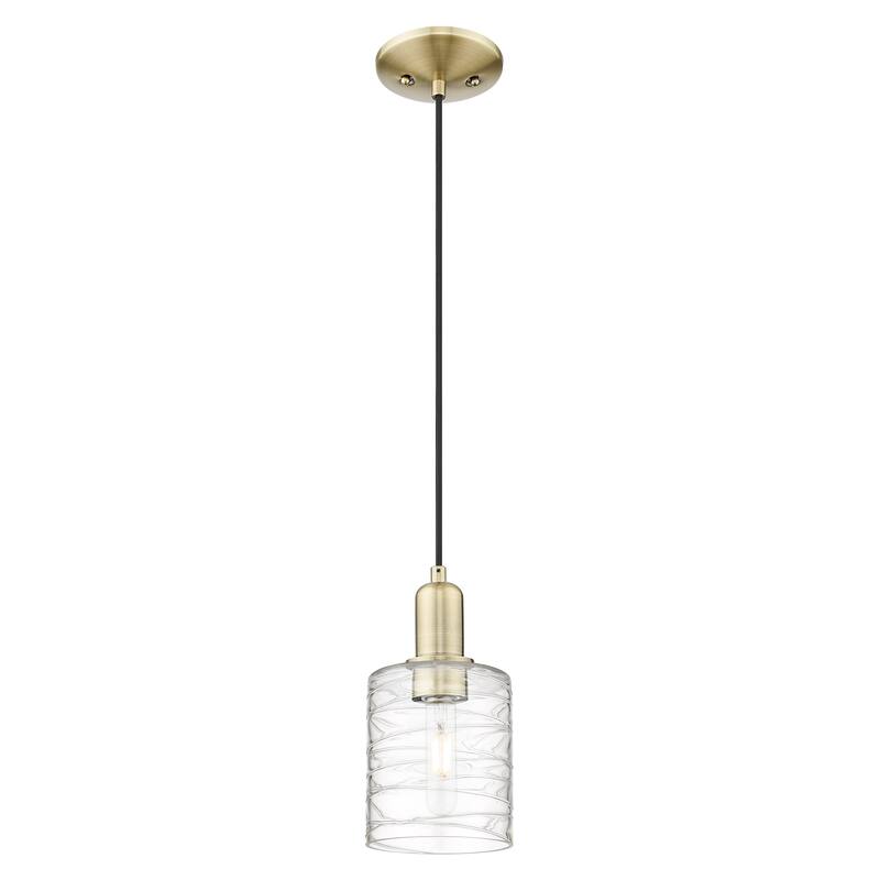 Innovations Lighting Endless Possibilities Arcadia - Cobbleskill - 1 Light 5" Cord Hung Mini Pendant - Antique Brass/Deco Swirl