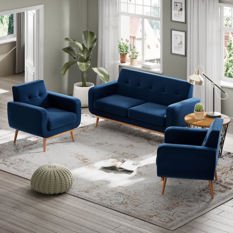 HUIMO Sofa Couch for Two People Tufted Fabric Upholstered Sofa