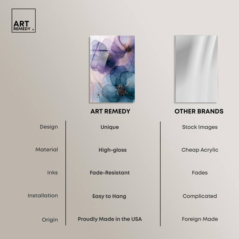 Gilded Cyanescence II Acrylic by Art Remedy, Ready to Hang