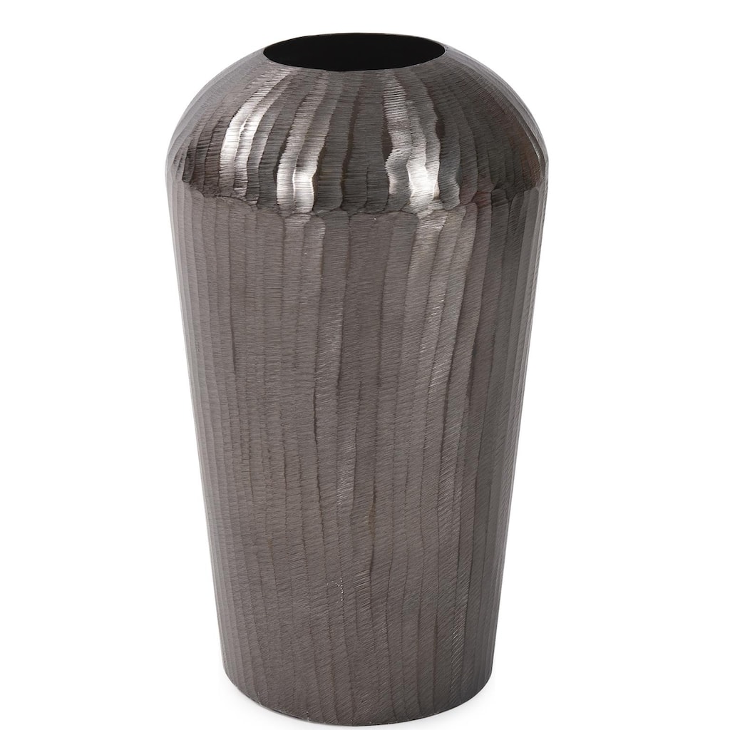 Carbon Gray Chiseled Aluminum Vase