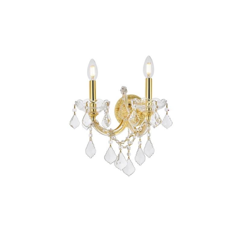 Fleur Illumination Collection Wall Sconce D:12in H:16in E:8.5in Lt:2 Gold Finish