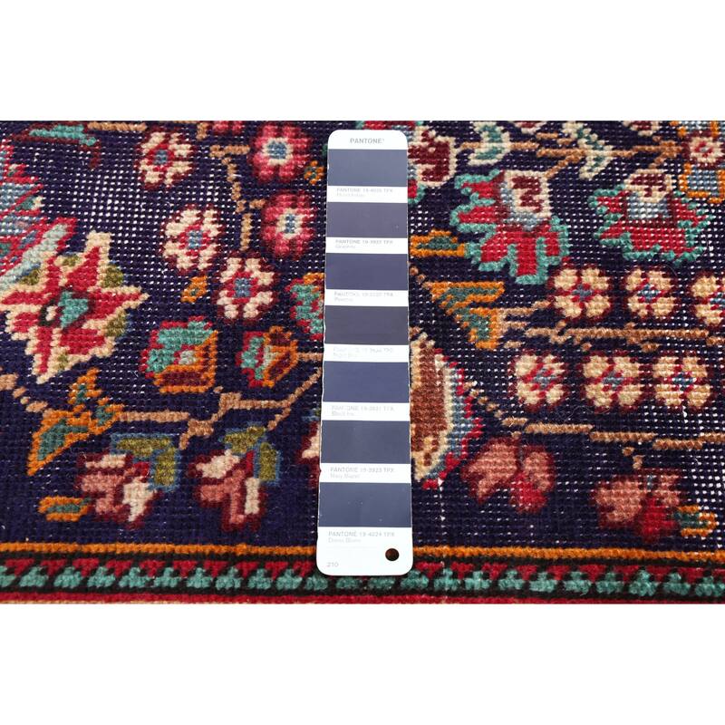 ECARPETGALLERY Hand-knotted Antalya Vintage Navy Wool Rug - 6'9 x 9'4