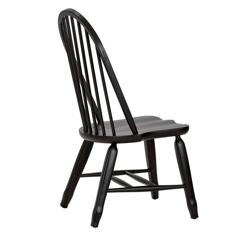 Treasures Rustic Oak Black Bow Back Side Chair (Set of 2)