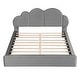 preview thumbnail 3 of 13, Grey Upholstered Queen Size Platform Bed with Cloud-shaped Headboard for Kids,Adults